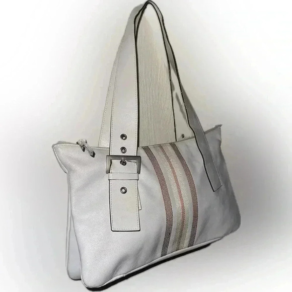 Elegant Shoulder Handbag with Stripe Detail - Picture 1 of 7